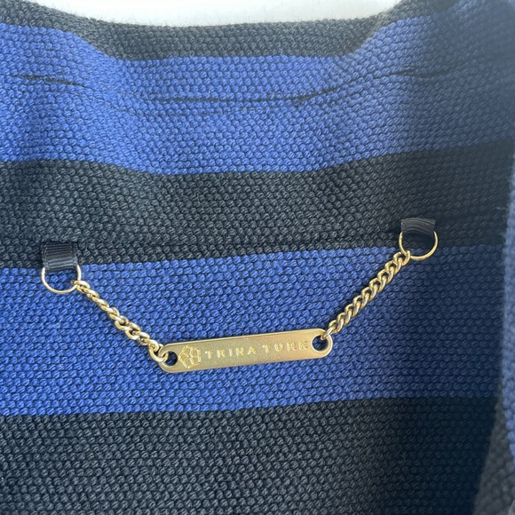 Trina Turk Womens Striped Topper Pea Coat Sz 10 Retro Mod Preppy Nautical Bold - Picture 4 of 13